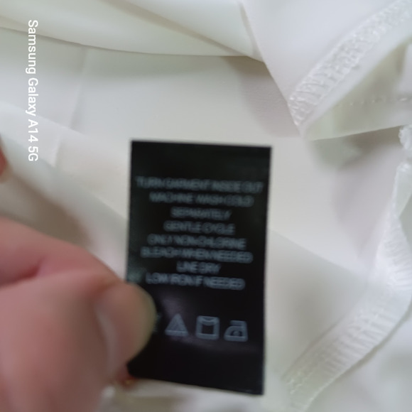 Antthony Original Cream XL Tunic Top Minimal Snap Sleeves Neutral Workwearchara - Picture 11 of 12